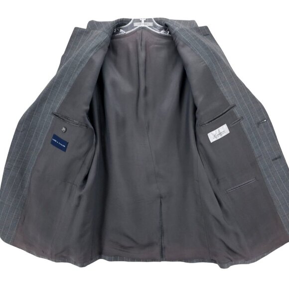 Ralph Lauren Lord & Taylor Gray Pinstripe Blazer Jacket Estimated Size 42 R - Picture 4 of 7